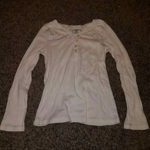 Cream White Long Sleeve Tee